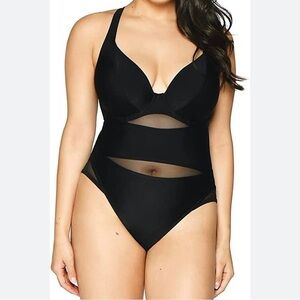 Curvy Kate Sheer Class Underwire One Piece Swimsuit Size 30D